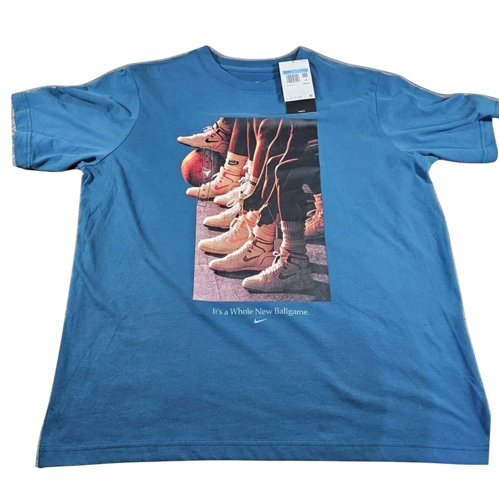 Nike Dri-FIT Basketball T-Shirt Womens Medium Teal Blue Graphic Retro Graphic‎ - Picture 6 of 8